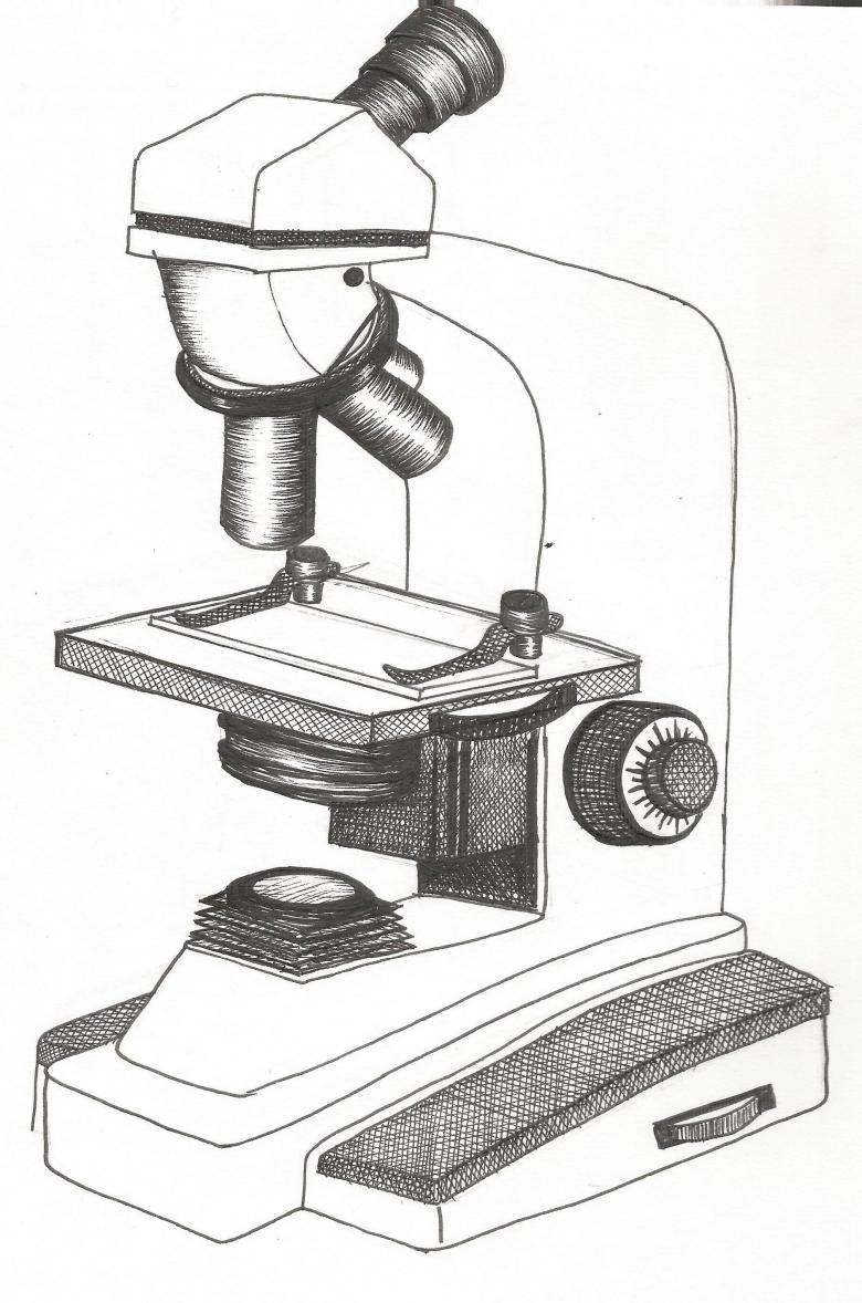 Нарисованный микроскоп 