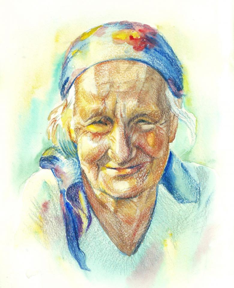 Нарисованная бабушка 