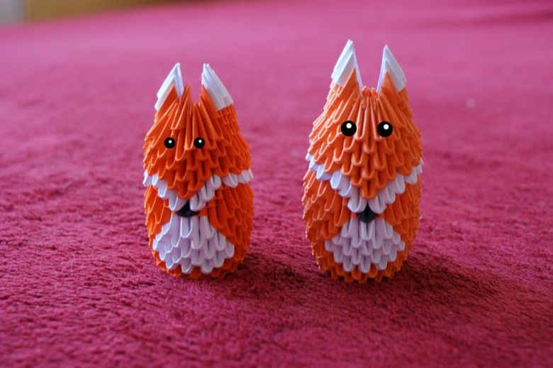 оригами модульное лисы