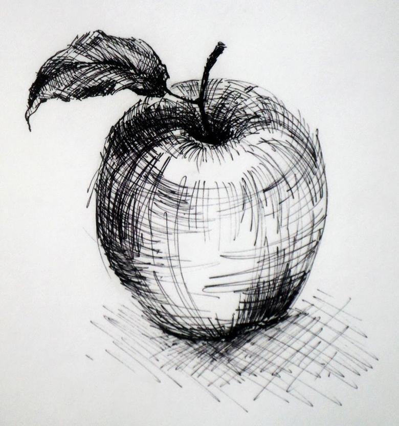 Нарисованное яблоко 