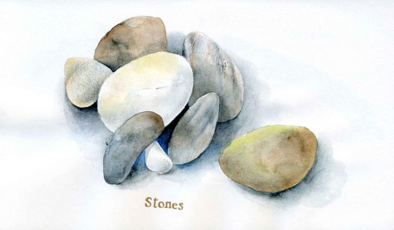 Камни нарисованные карандашами