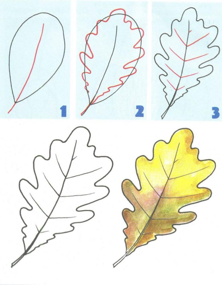 Нарисованные листья 