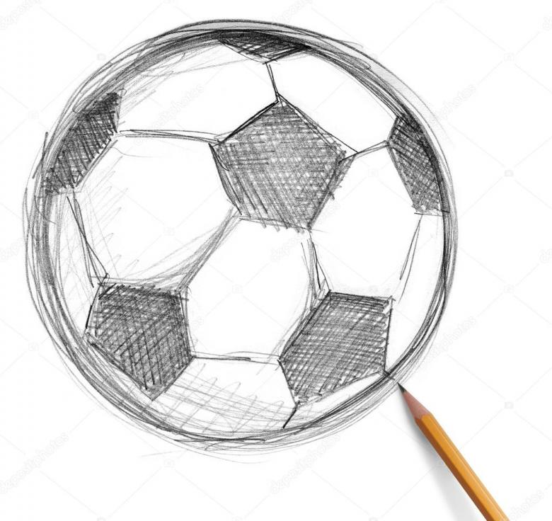 Нарисованный футбольный мяч 