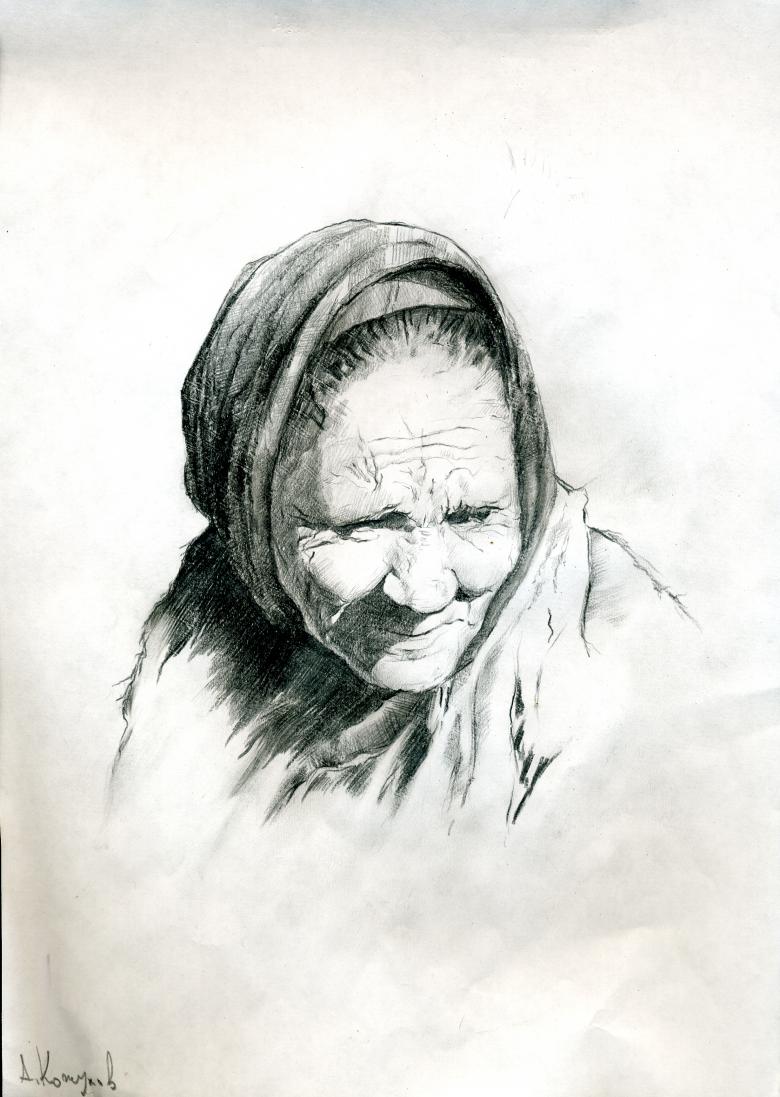 Нарисованная бабушка 