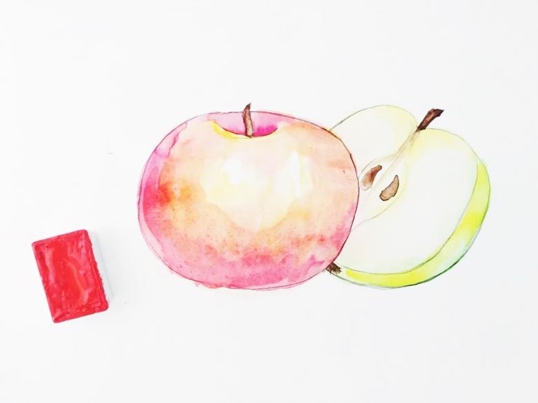 Нарисованное яблоко 