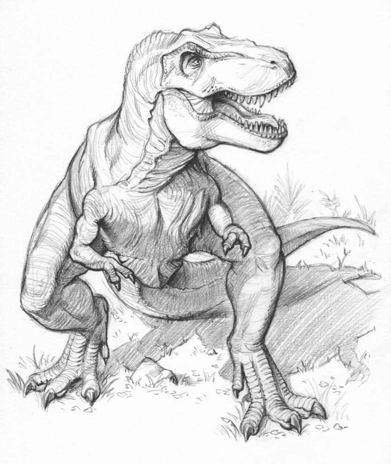 Нарисованный динозавр 