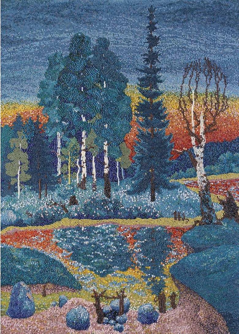 Картина леса  из бисера