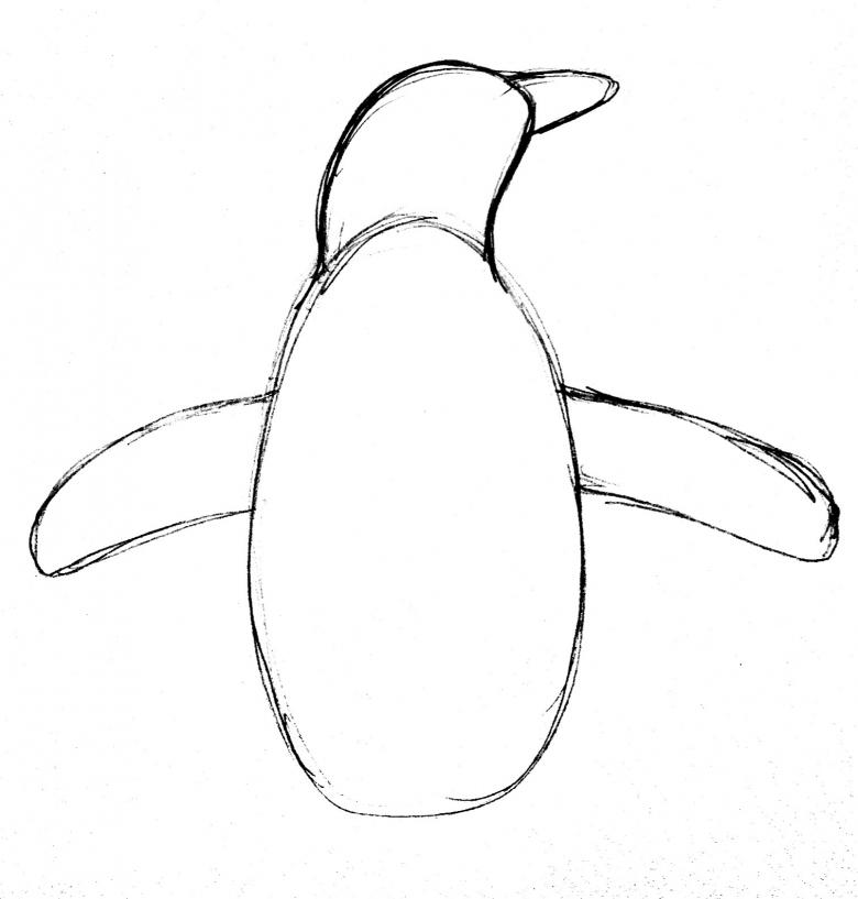 Нарисованный пингвин