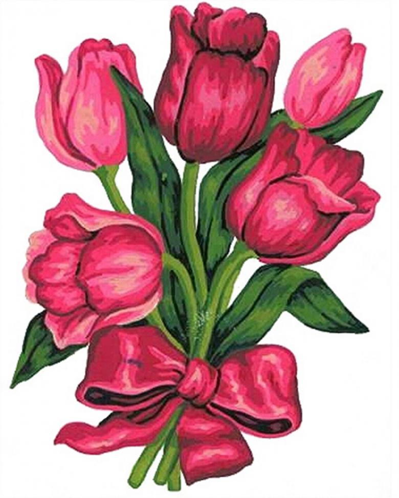 Нарисованный тюльпан 