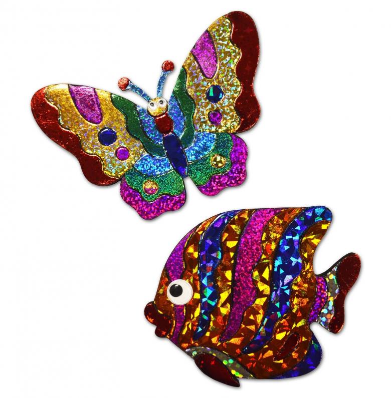 Аппликация бабочки из цветной бумаги 