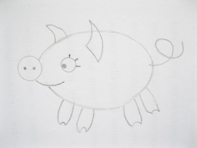 Нарисованная свинья 