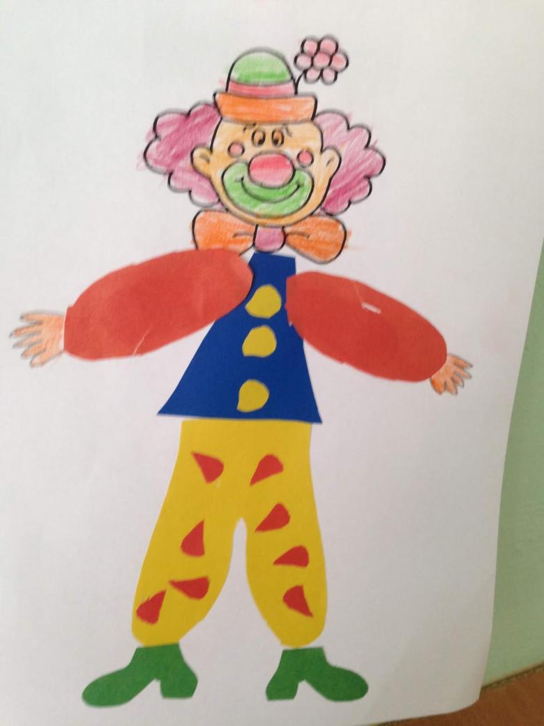 Клоун нарисованный карандашом 