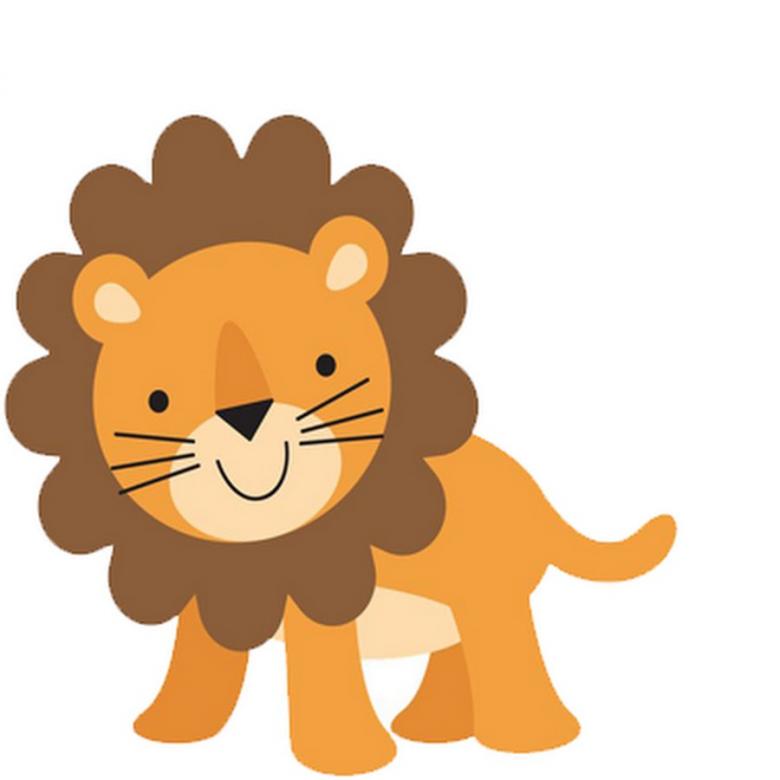 Аппликация льва из картона и цветной бумаги