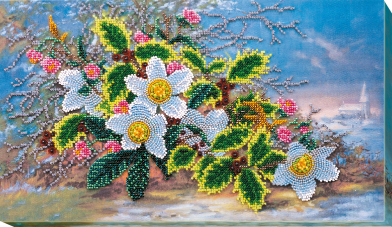 Картина цветов из бисера