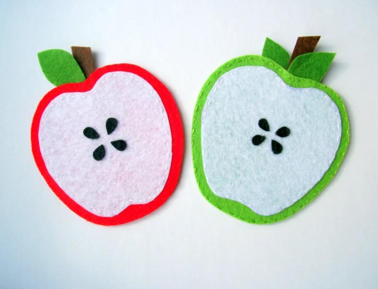 Аппликация фруктов, овощей из ткани