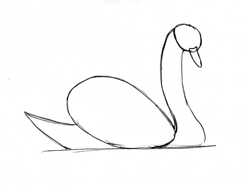 Нарисованный лебедь  