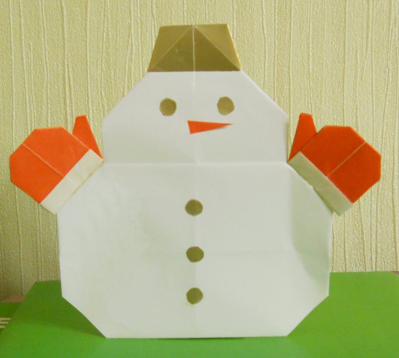 Снеговик оригами