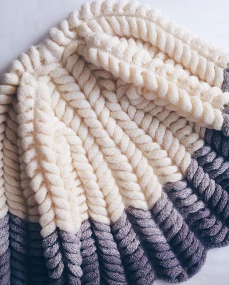 Вязание свитера методом  азиатского колоска спицами и крючком