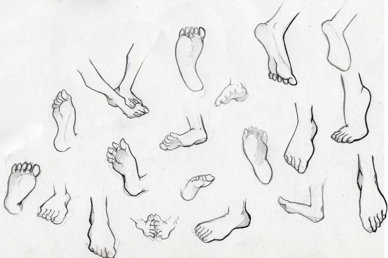Нарисованные ноги человека