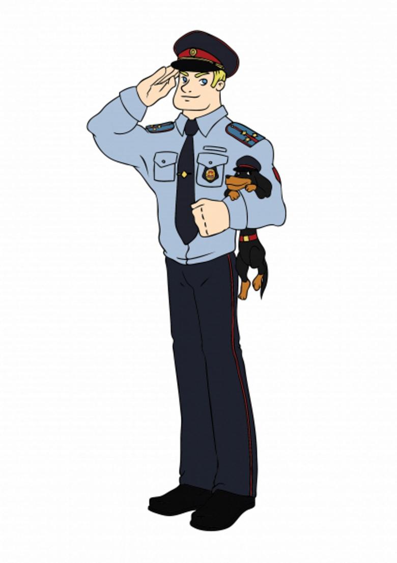 Полицейский нарисованный карандашом 