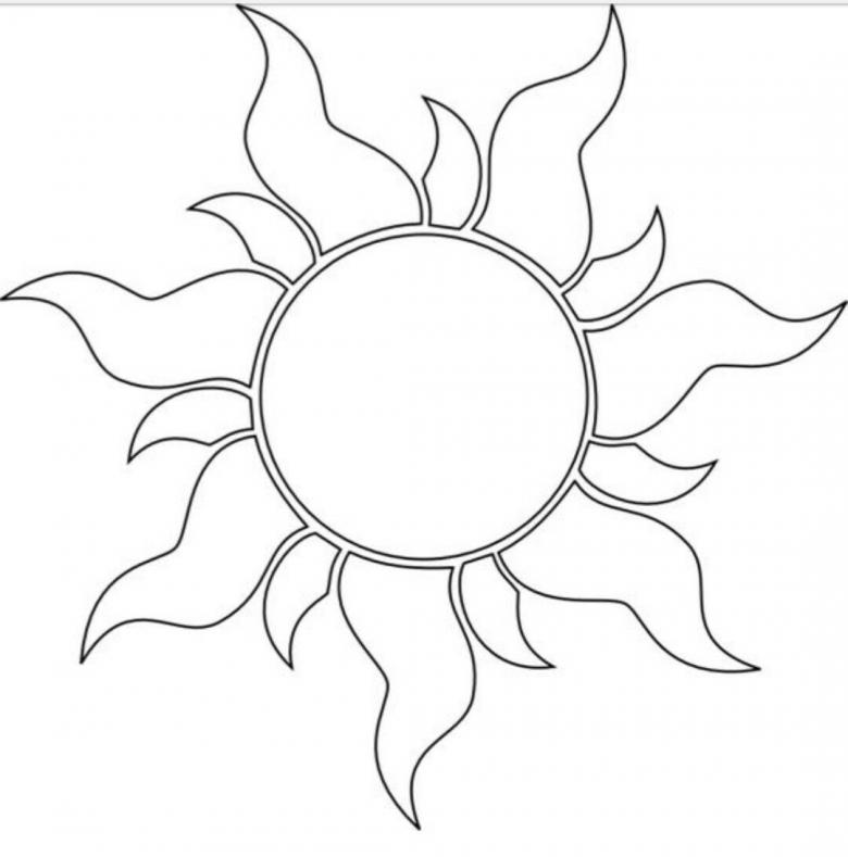 Рисунок солнца простым карандашом