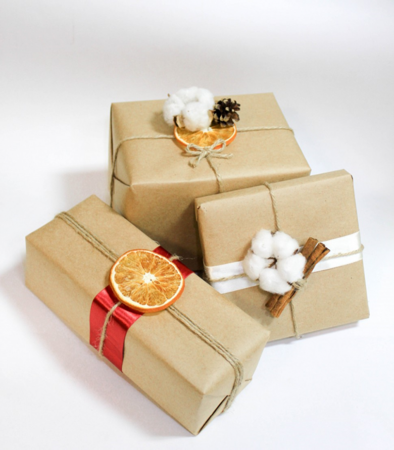 Упаковка подарка в подарочную бумагу 