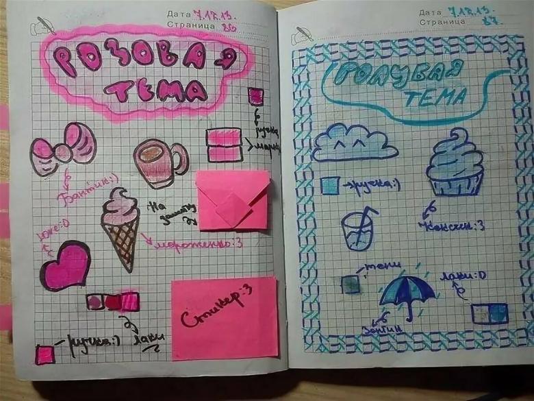 Рисунки для оформления личного дневника