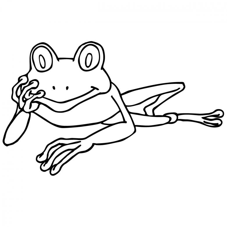 Нарисованная лягушка 