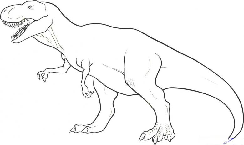 Нарисованный динозавр 