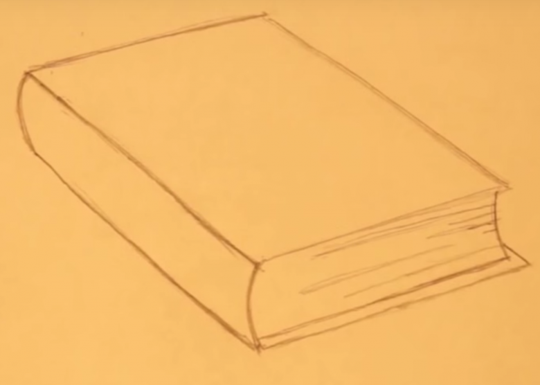 Книга нарисованная карандашом 