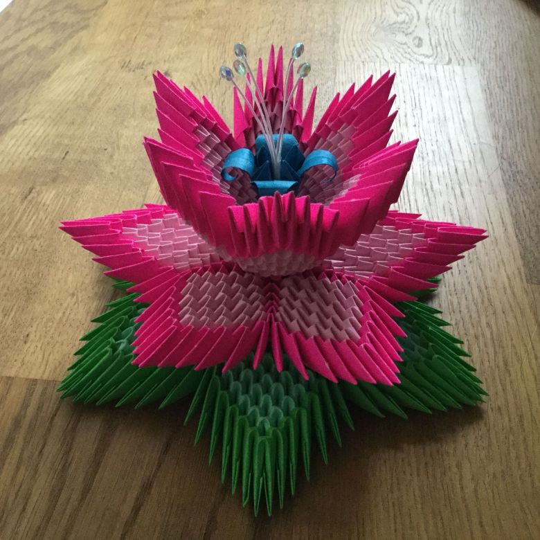 оригами модульное бумажный цветок поделка