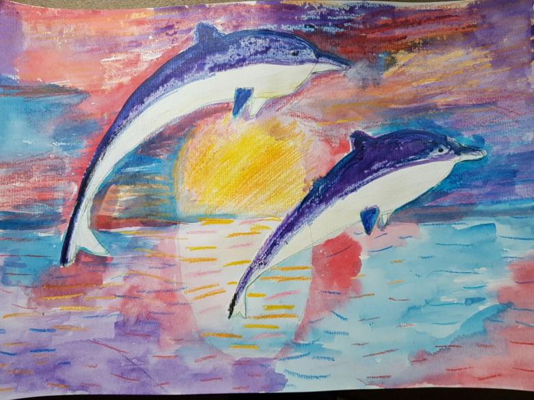 Нарисованный дельфин 
