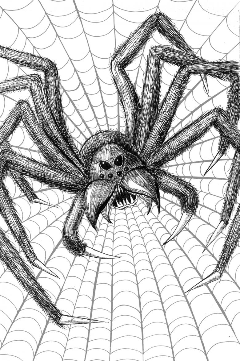 Нарисованный паук 