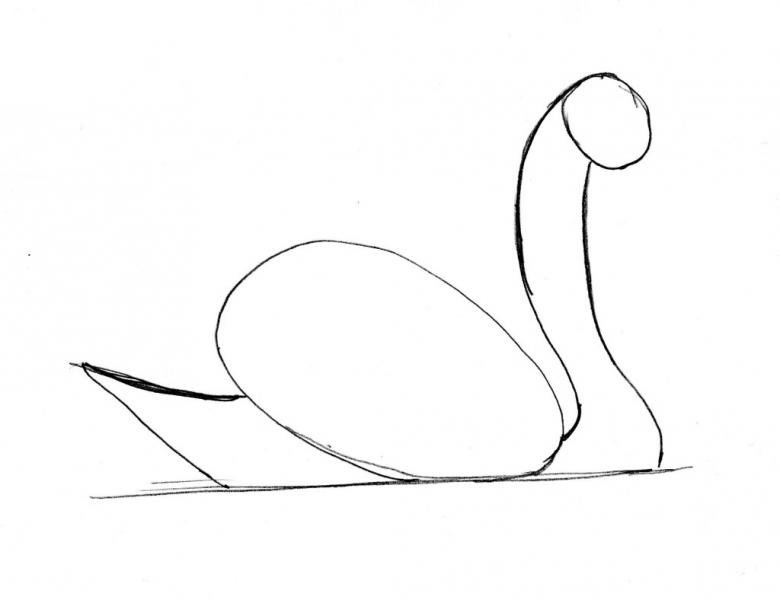 Нарисованный лебедь  