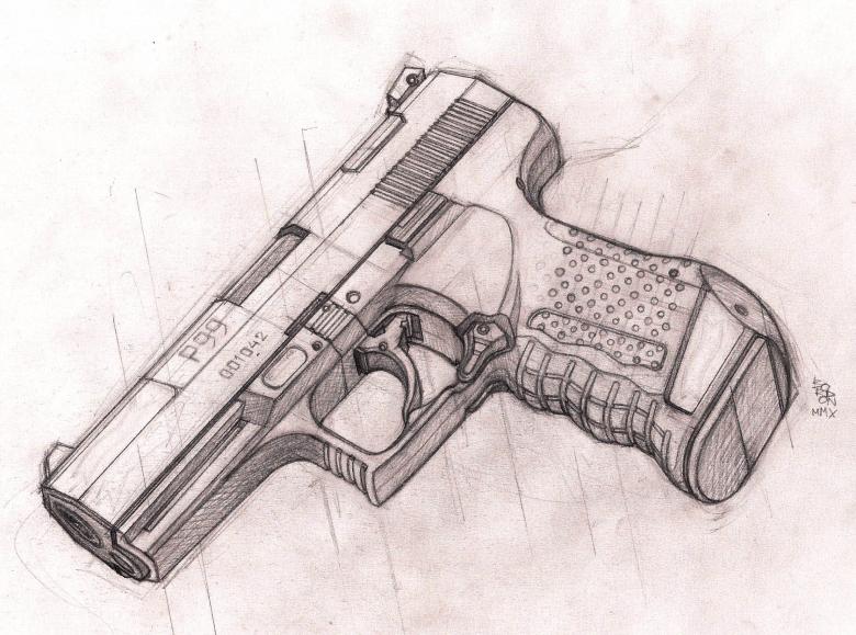 Нарисованный пистолет 