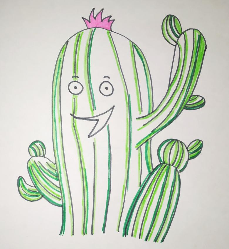Нарисованный кактус 