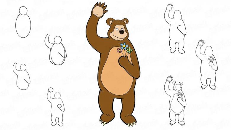 Как нарисовать медведя поэтапно карандашом - легкие мастер-классы для начинающих (56 фото) i