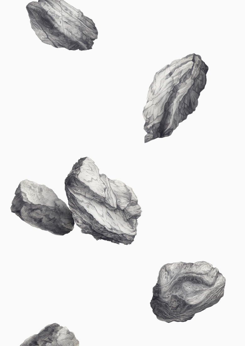 Falling stone. Падающие камни. Рисунки на камнях. Камни карандашом. Графическое изображение камней.