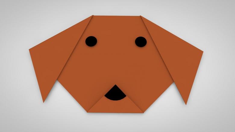 Оригами собака