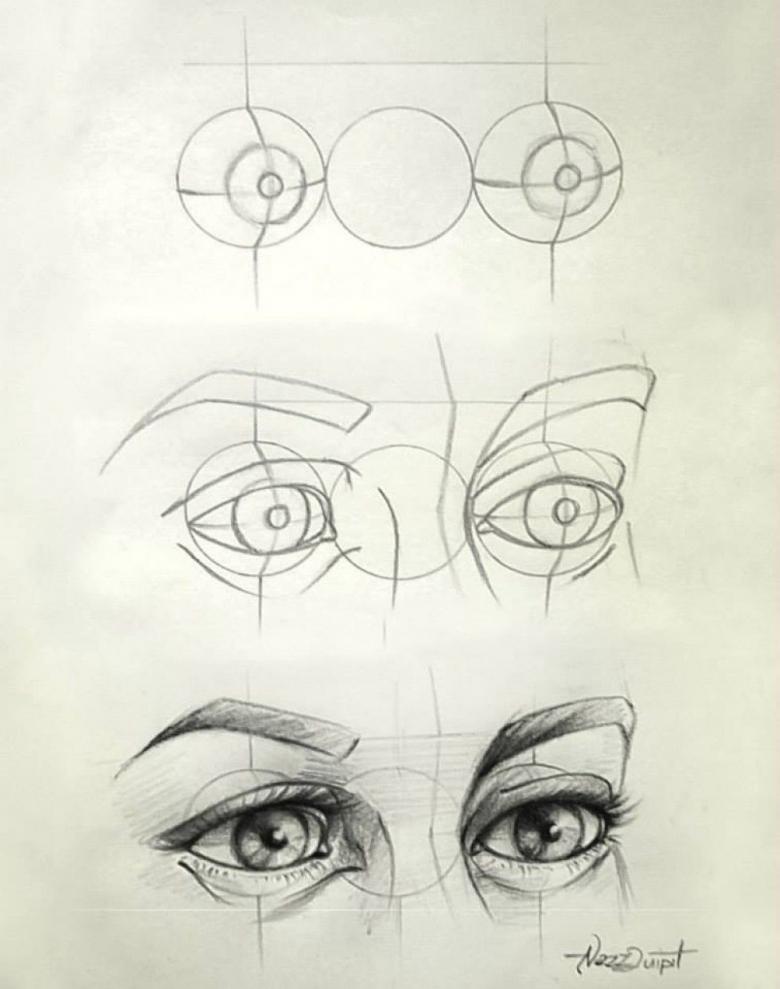 Как нарисовать глаза поэтапно карандашом