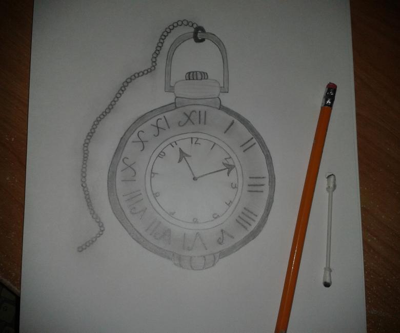 Как нарисовать часы начинающим художникам 