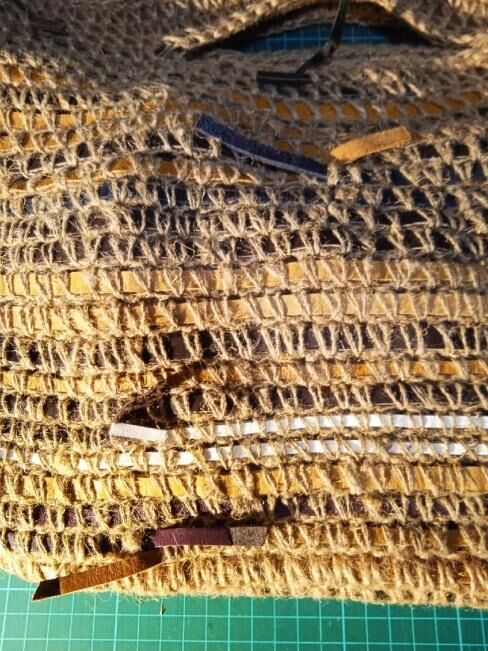Вязание сумки из джута