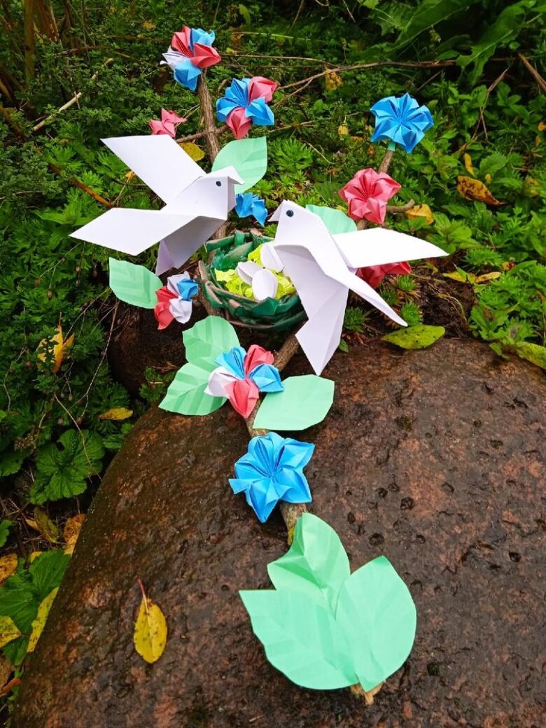 Голубь оригами из бумаги